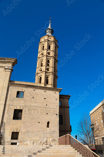 Bell tower of san juan de los panetes in zaragoza photo
