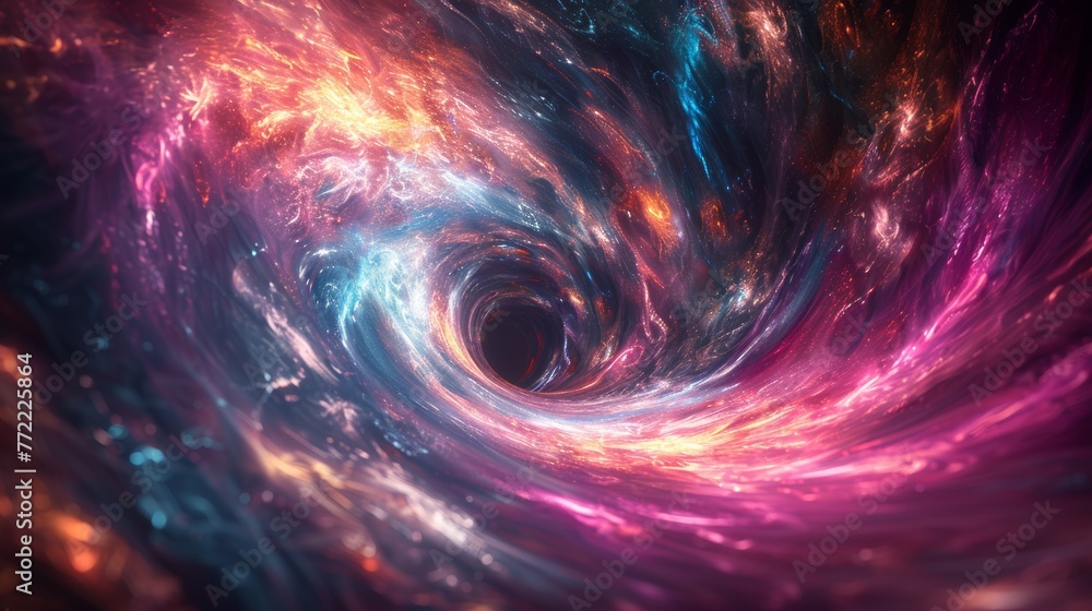 A colorful swirl of space in the middle, AI A colorful swirl of space in the middle, AI