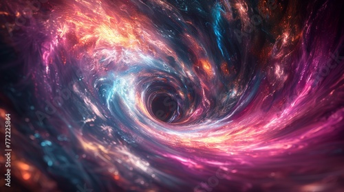 A colorful swirl of space in the middle, AI