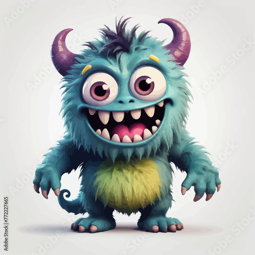 Cute Monster cartoon Logo Design Very Cool