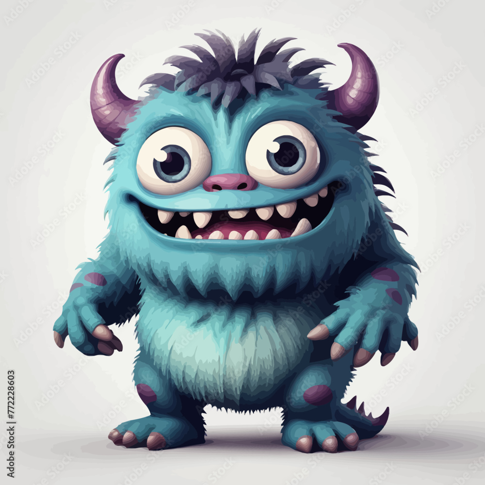 Cute Monster cartoon Logo Design Very Cool