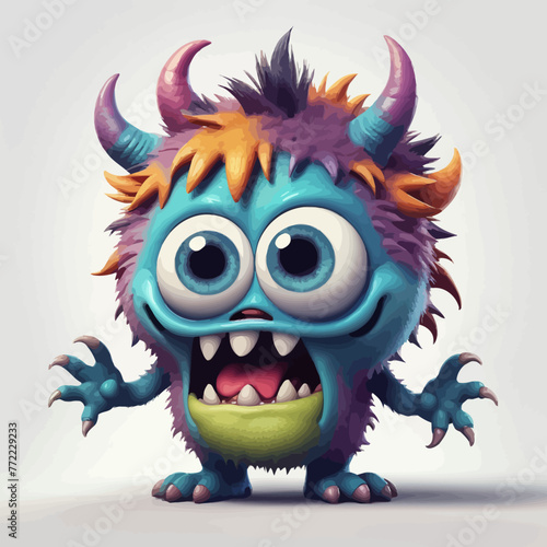 Cute Monster cartoon Logo Design Very Cool