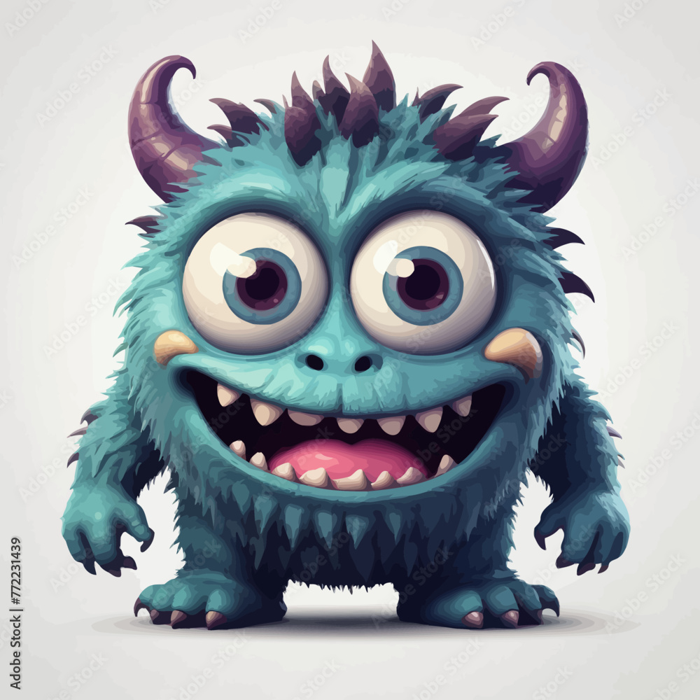 Cute Monster cartoon Logo Design Very Cool