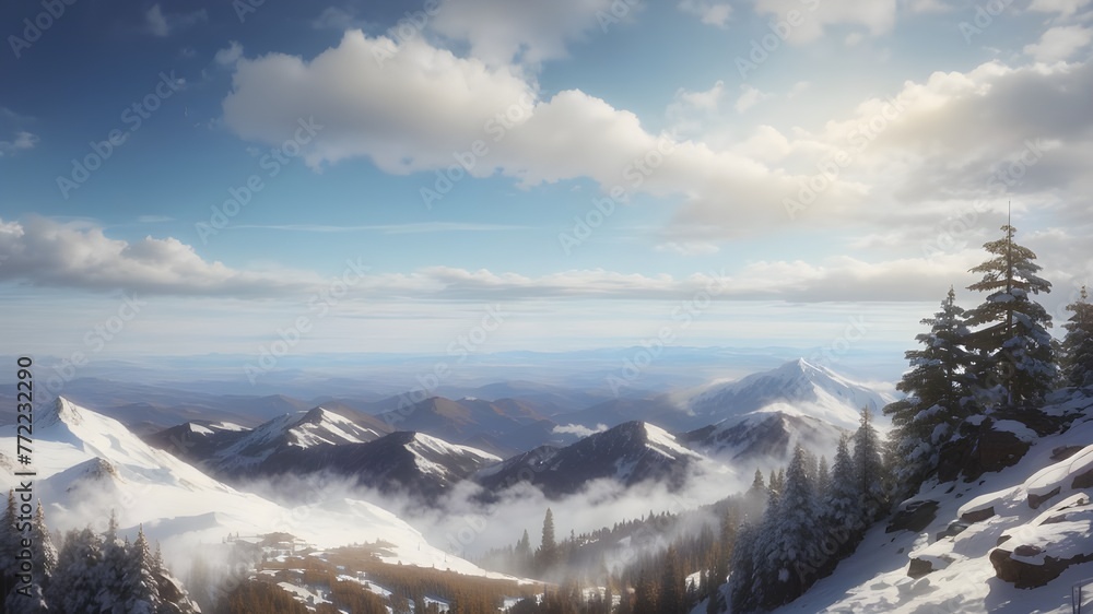 Obraz premium Top of the mountain view