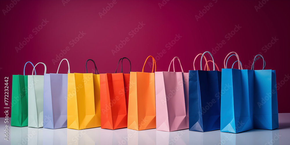 Online shopping, sale background. Shopping bags, delivery.