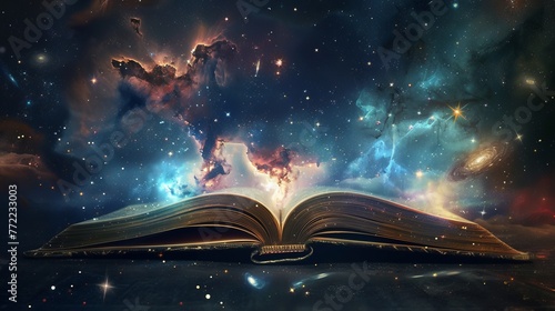 Unveiling the Secrets of the Universe: Discover the mysteries of planets and galaxies within an enchanted book.