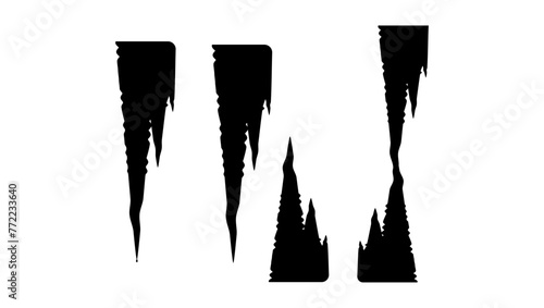 stalactites and stalagmites , black isolated silhouette