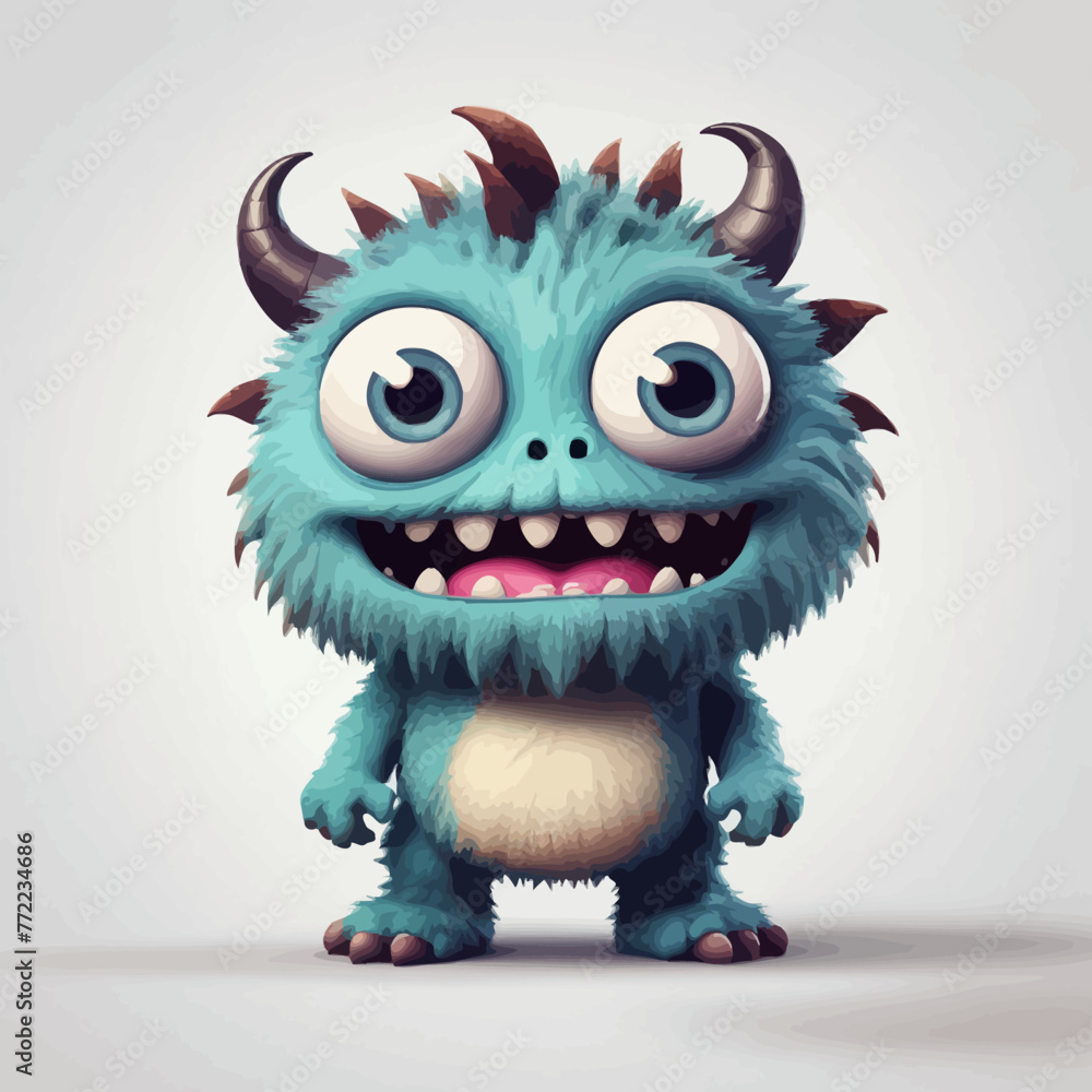 Cute Monster cartoon Logo Design Very Cool