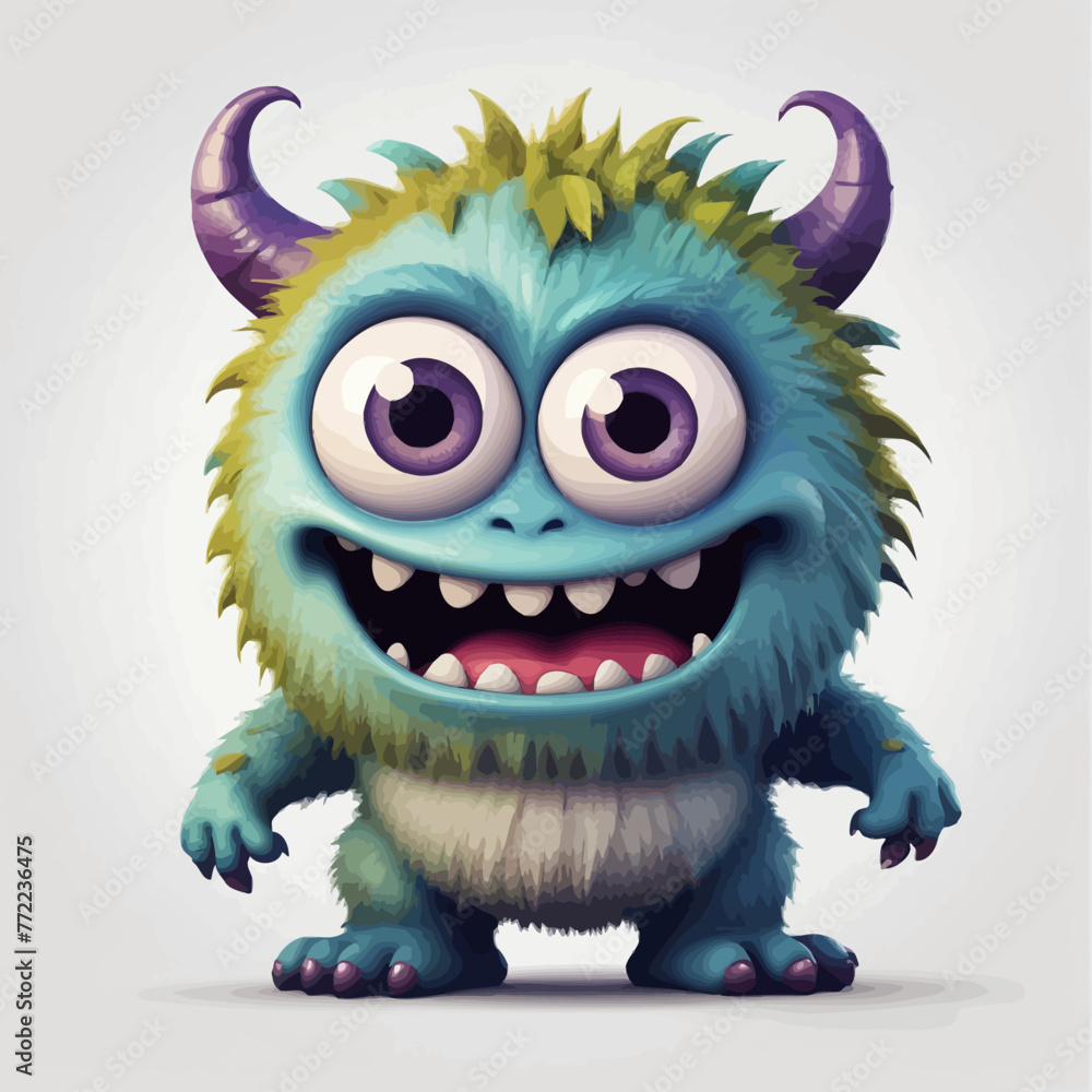 Cute Monster cartoon Logo Design Very Cool