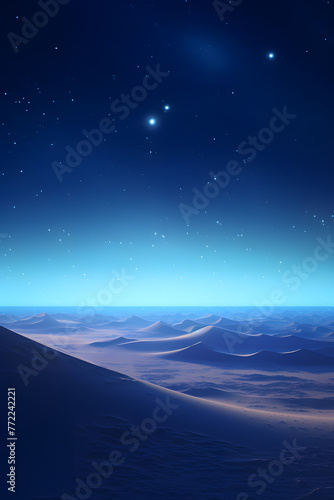 Surreal Desert Landscape: Solitude and Awe Under the Night Sky