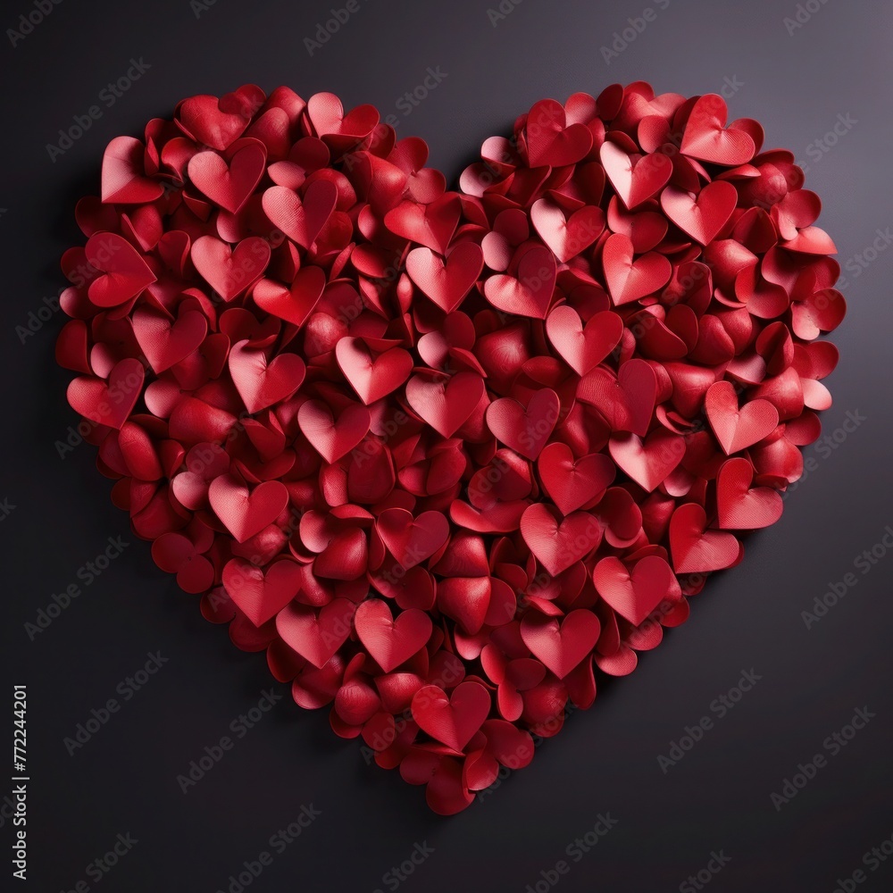 Many small love hearts forming big heart for Valentine's Day Many small love hearts forming big heart for Valentine's Day