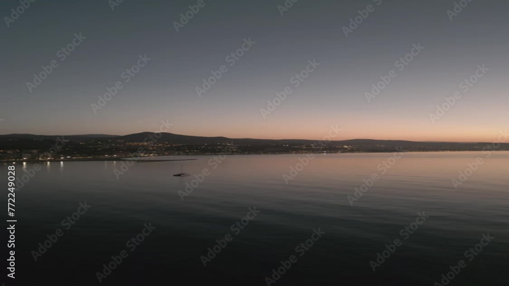 Vista Aerea di una spiaggia la tramonto. Vista Aerea di una spiaggia la tramonto.