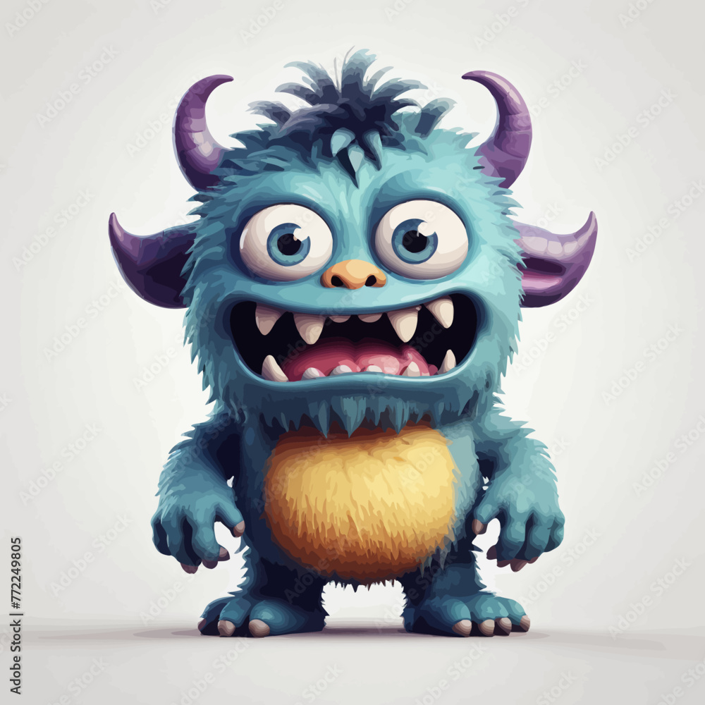 Cute Monster cartoon Logo Design Very Cool