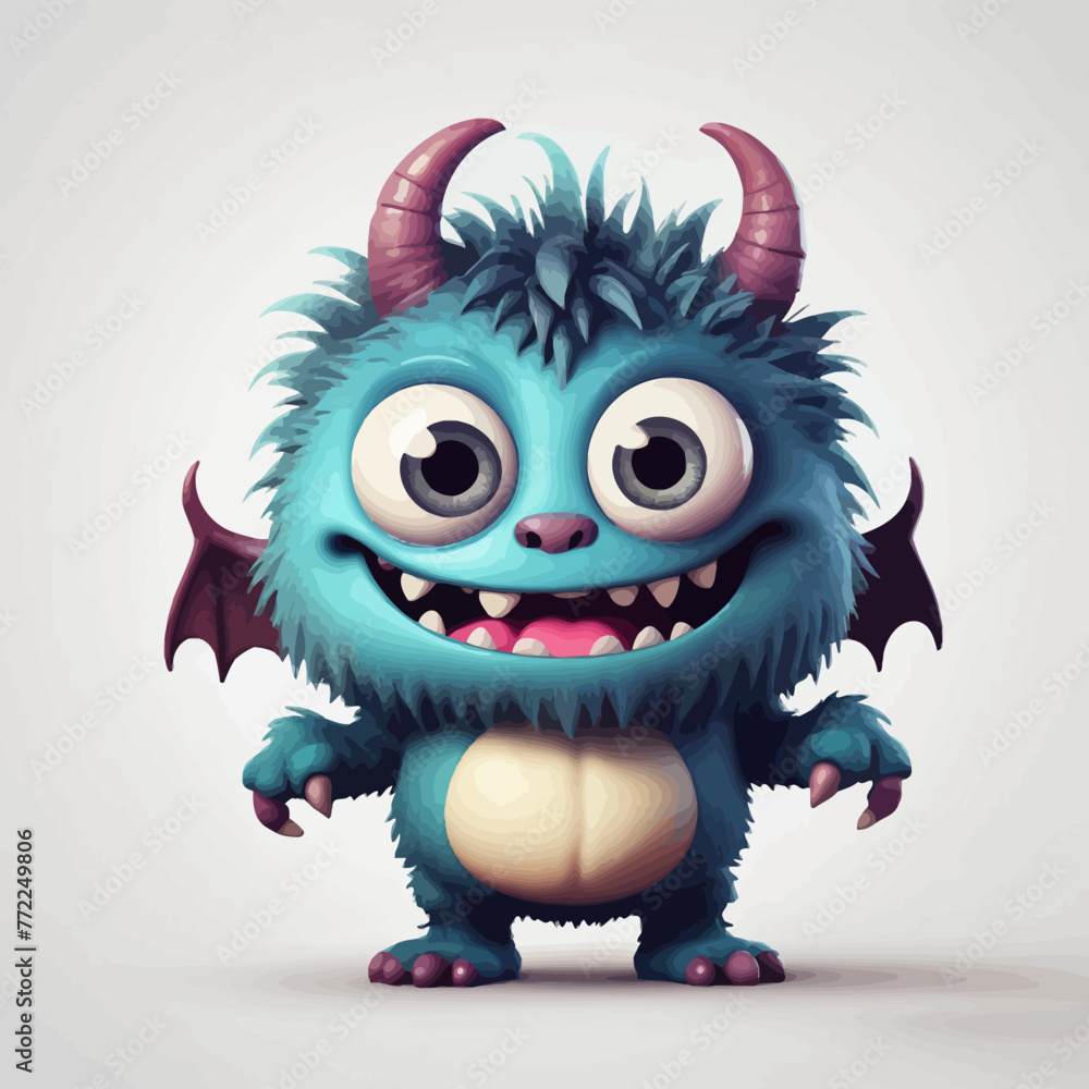 Cute Monster cartoon Logo Design Very Cool