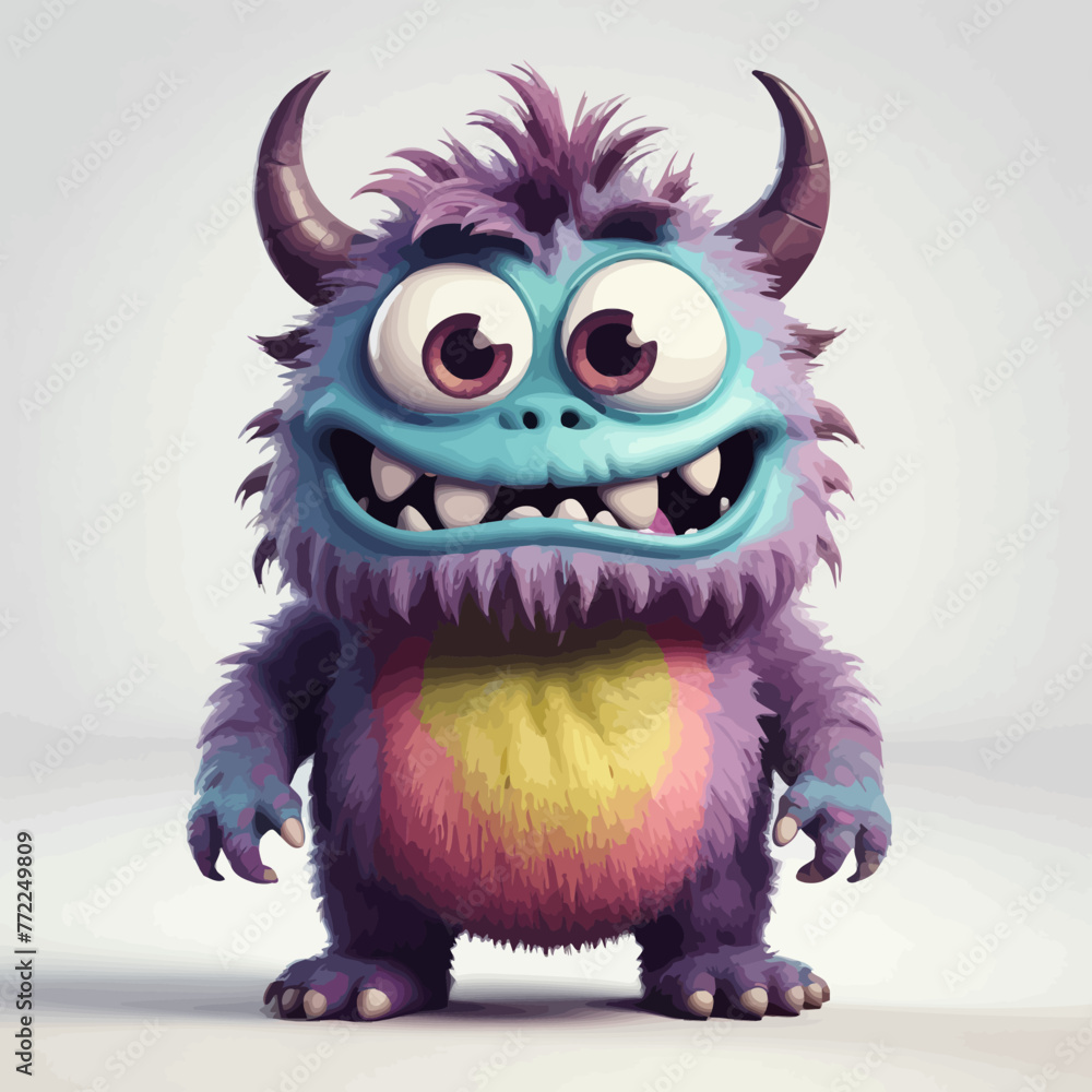 Cute Monster cartoon Logo Design Very Cool