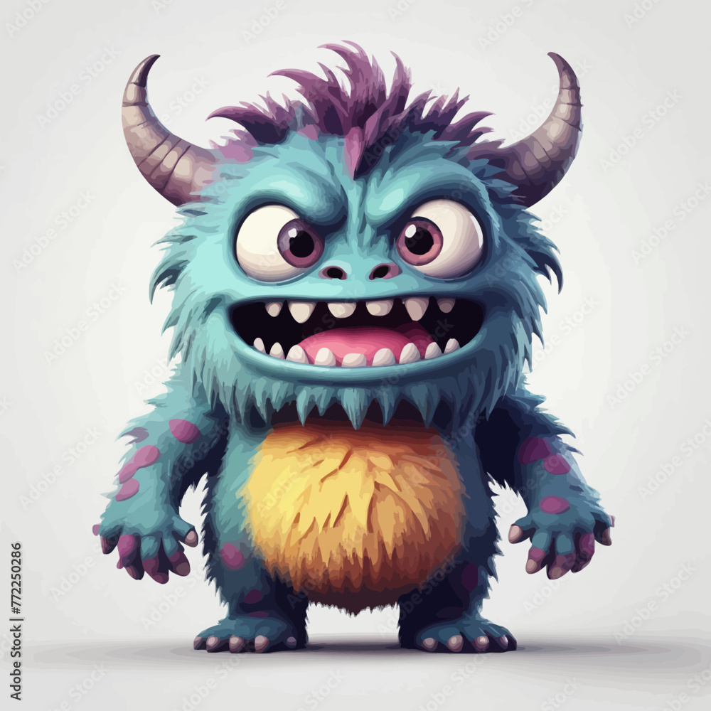 Cute Monster cartoon Logo Design Very Cool