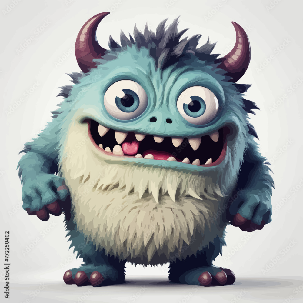 Cute Monster cartoon Logo Design Very Cool