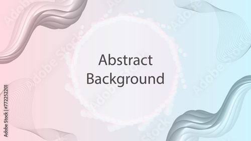 Abstract background with pink and blue shades. Massive symmetrical wavy shapes