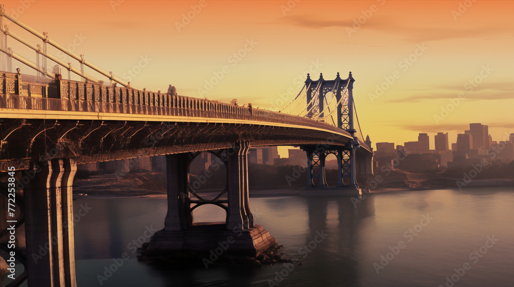 Fototapeta premium sunset over the bridge