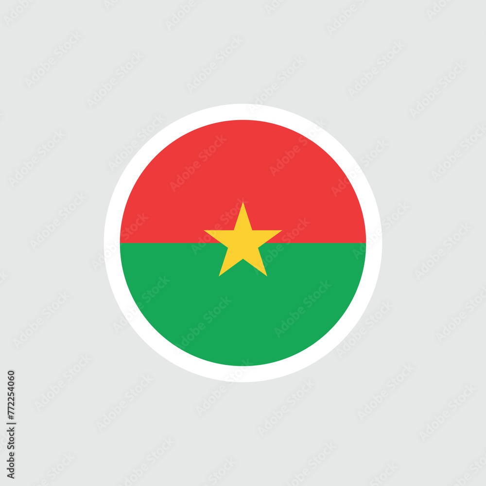 Flag of Burkina Faso. Red-green flag with a star. State symbol of Burkina-Faso. Flag of Burkina Faso. Red-green flag with a star. State symbol of Burkina-Faso.