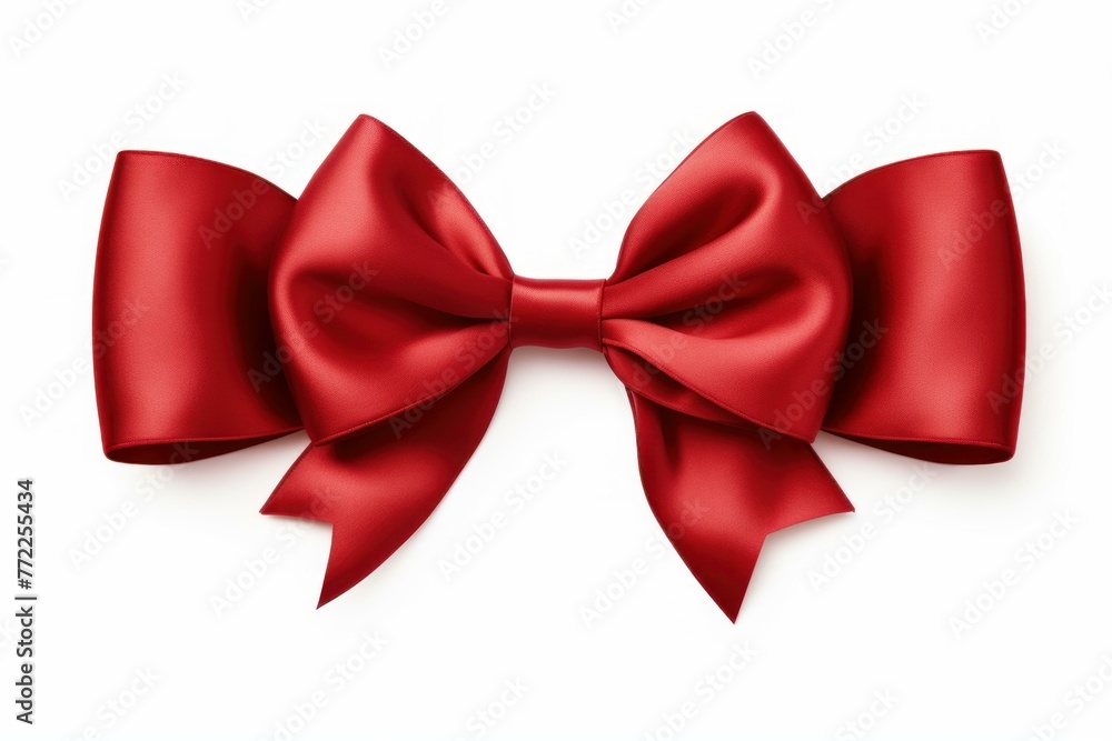 Elegant Ribbon red bow silk. Set surprise. Generate Ai