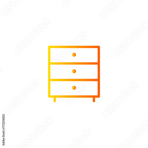 chest of drawers gradient icon