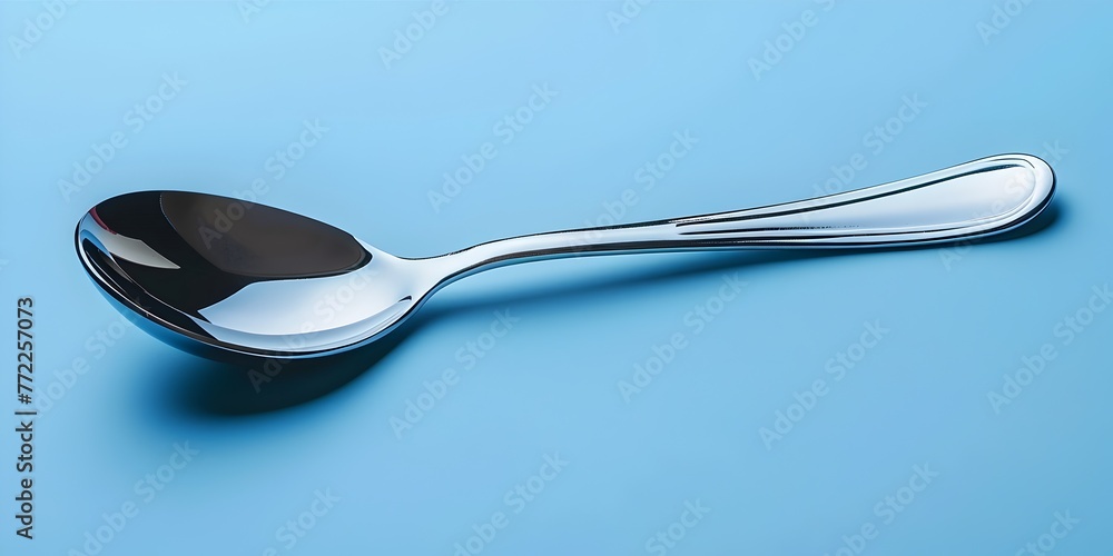 Stainless Steel Tea Spoon Meticulously Measuring Moments of Serene Ceremony on Minimalist Background Stainless Steel Tea Spoon Meticulously Measuring Moments of Serene Ceremony on Minimalist Background