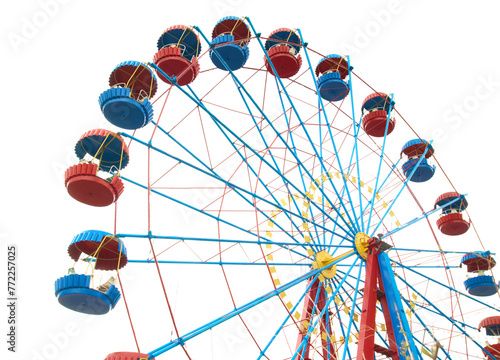 Ferris wheel, giant wheel, observation wheel in PNG isolated on transparent background