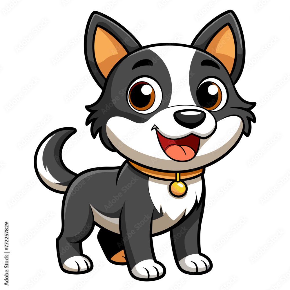 Cheerful Canine: Vector Art Silhouette of Smiling Dog Cheerful Canine: Vector Art Silhouette of Smiling Dog