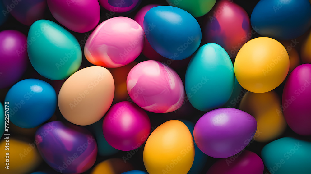 Multicolored Easter eggs background