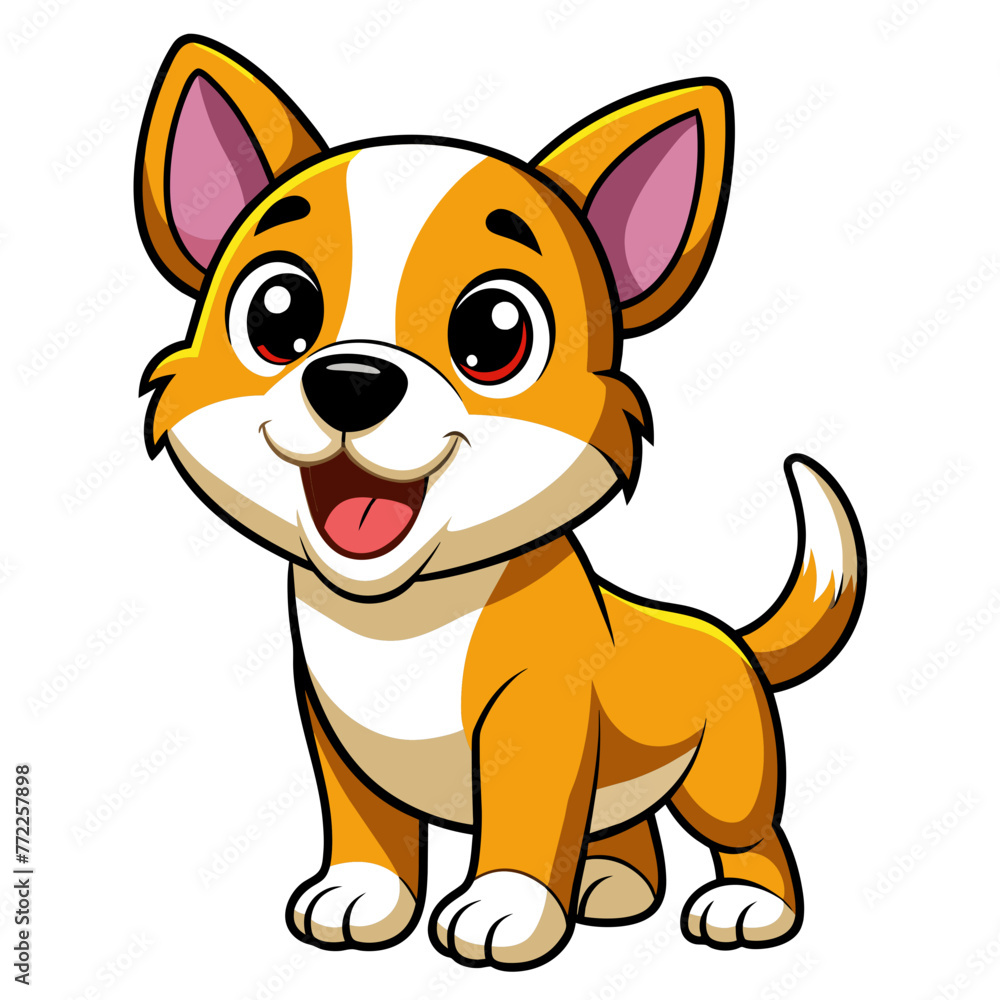 Cheerful Canine: Vector Art Silhouette of Smiling Dog Cheerful Canine: Vector Art Silhouette of Smiling Dog