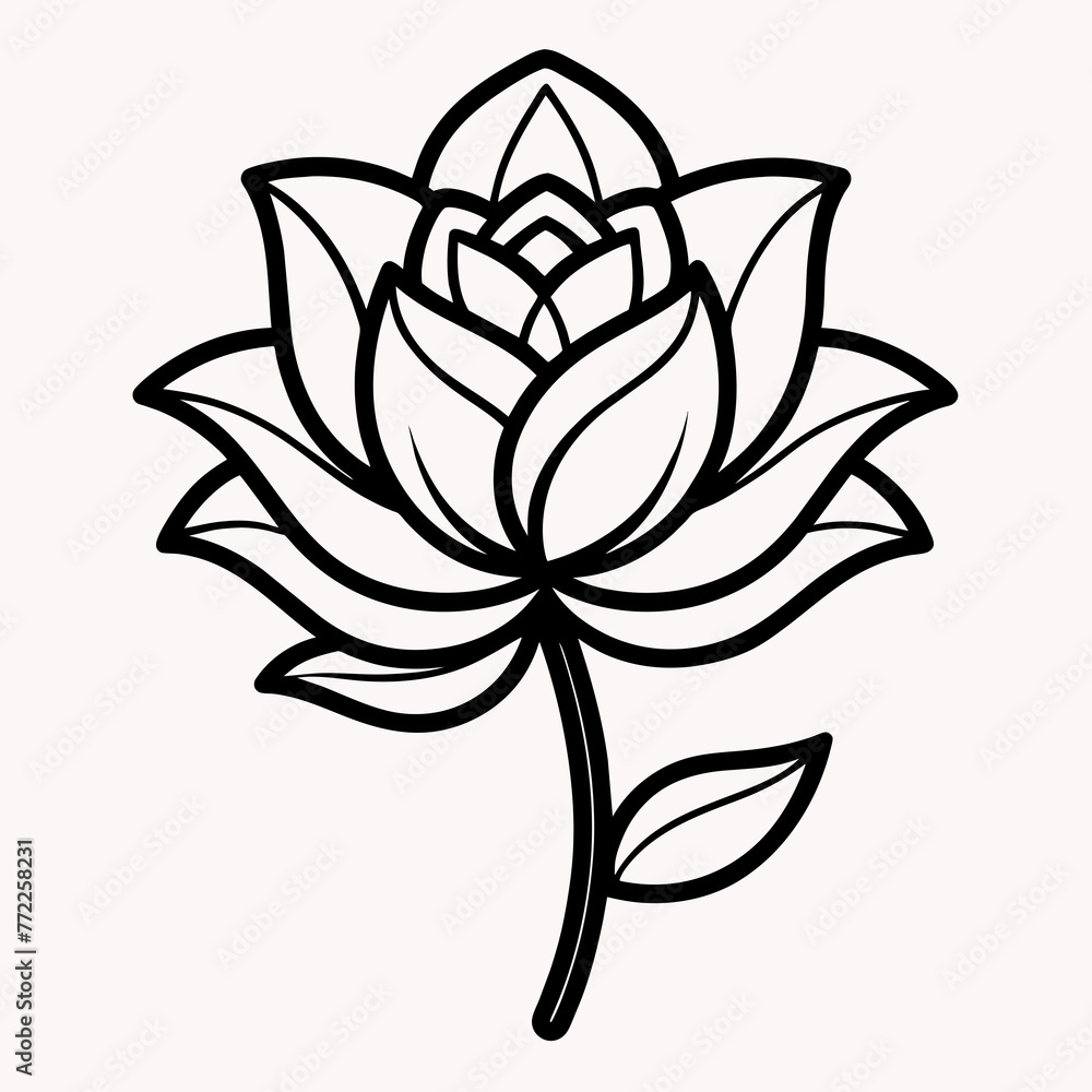 Monochrome Blossoms: Vector Silhouette Illustration of Flowers Monochrome Blossoms: Vector Silhouette Illustration of Flowers