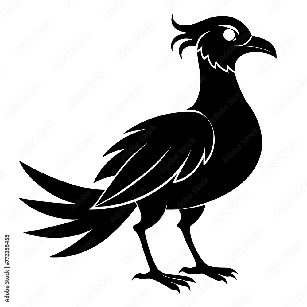 Obraz premium Regal Rooster: Vector Silhouette Illustration of a Proud Poultry