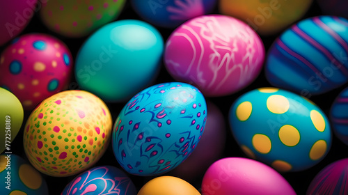 Multicolored Easter eggs background
