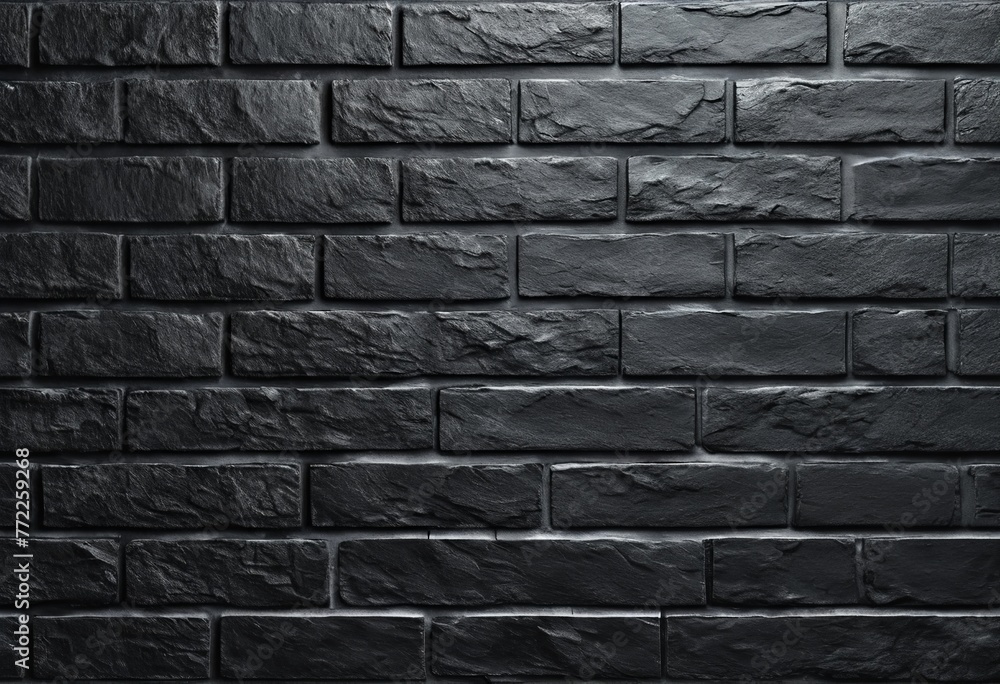 Panorama of Black Brick Subway Tiles - A Unique Wall Texture Background