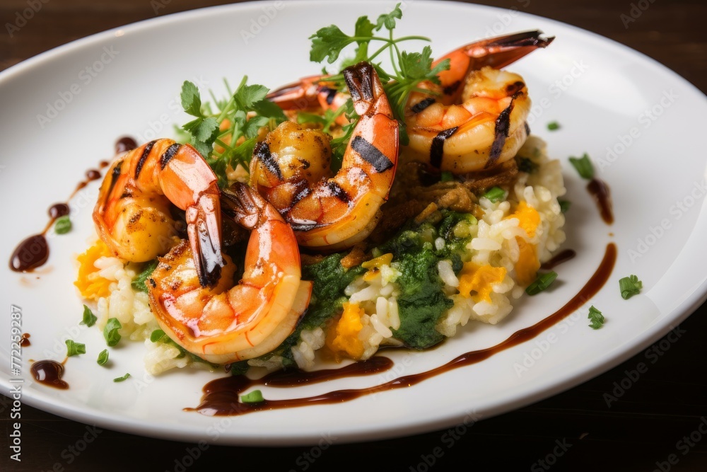 Flavorful Grilled shrimp. Dinner prawn fresh. Generate Ai Flavorful Grilled shrimp. Dinner prawn fresh. Generate Ai