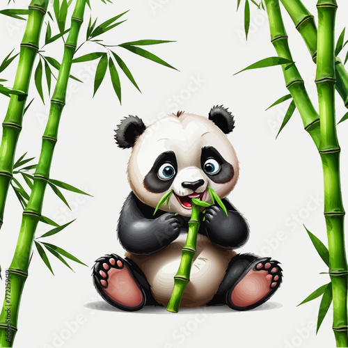 Fototapeta Naklejka Na Ścianę i Meble -  Panda Cartoon Design Very Cute