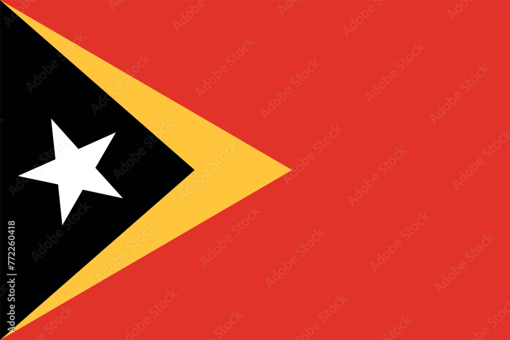 Flag of East Timor. Timorese red flag, triangle with a star. State symbol of the Democratic Republic of East Timor. Flag of East Timor. Timorese red flag, triangle with a star. State symbol of the Democratic Republic of East Timor.