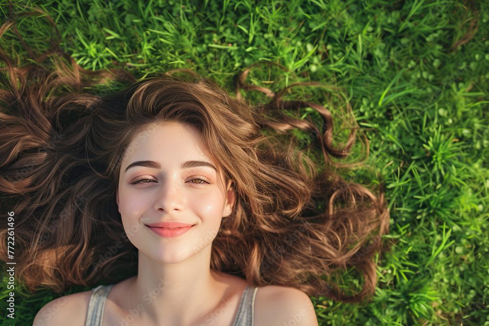 portrait of a girl lying on the grass
portrait of a girl lying on the grass