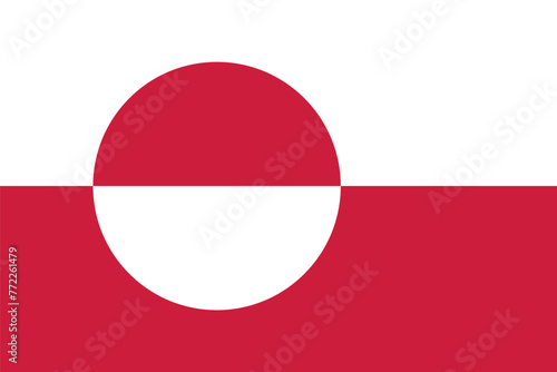 Free Download Flag of Greenland. Greenlandic red and white flag with a circle. The state symbol of the autonomous region of Greenland of the Kingdom of Denmark. - GFXLoad