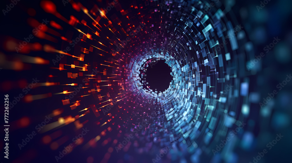 Abstract particles, blockchain technology Abstract particles, blockchain technology