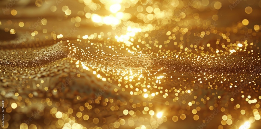 Golden Dew: A mesmerizing portrayal of a golden surface adorned with sparkling water droplets, a magical interplay between the richness of gold and the purity of water Golden Dew: A mesmerizing portrayal of a golden surface adorned with sparkling water droplets, a magical interplay between the richness of gold and the purity of water