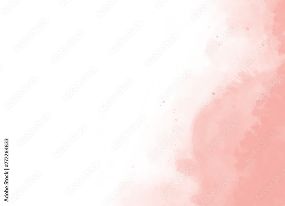 Pastel pink watercolor paint brush, dots and stains, Empty blank. pink texture design element for wedding invitation or valentines Day and birthday.