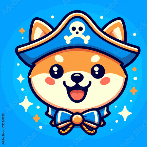 Quirky Dog Pirate Illustration