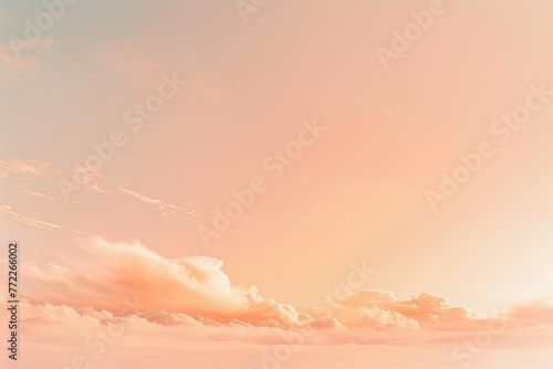 Whispers of twilight: A mesmerizing painting featuring a soft pink sky adorned with graceful clouds, evoking a sense of tranquility