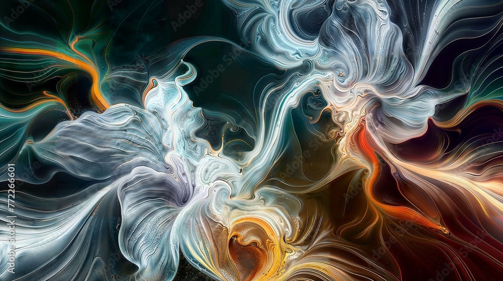 Fototapeta premium Elegant Marbled Swirls of Liquid Colors in Abstract Motion.