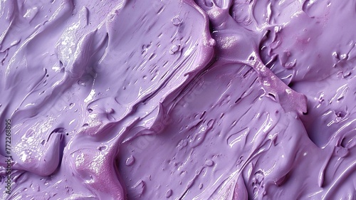 Closeup of purple ice cream texture. Abstract background and texture for design. 3D rendering. Berry ice cream  top view.