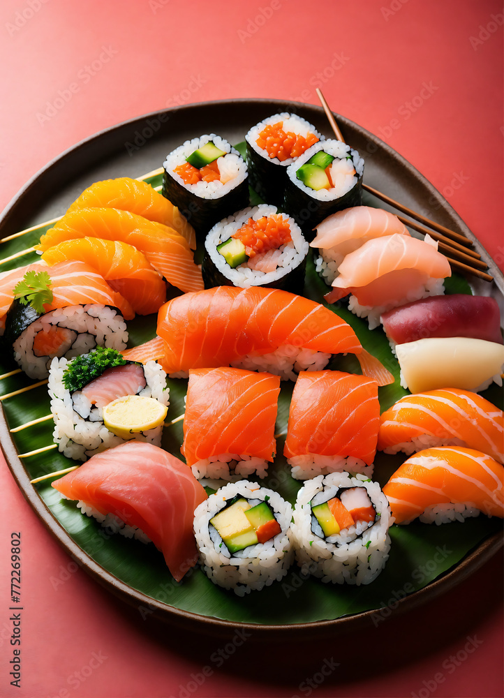 sushi and chopsticks sushi and chopsticks