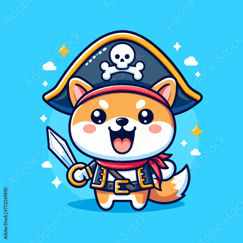 Playful Pirate Doggy Vector Design