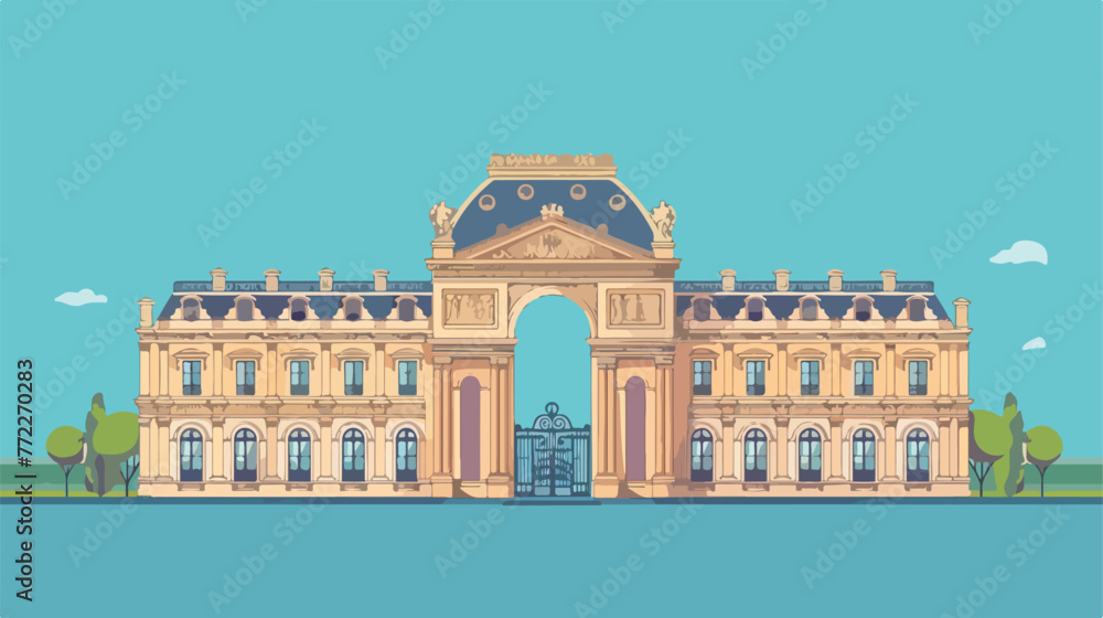 Paris Classical architecture flat cartoon vactor i